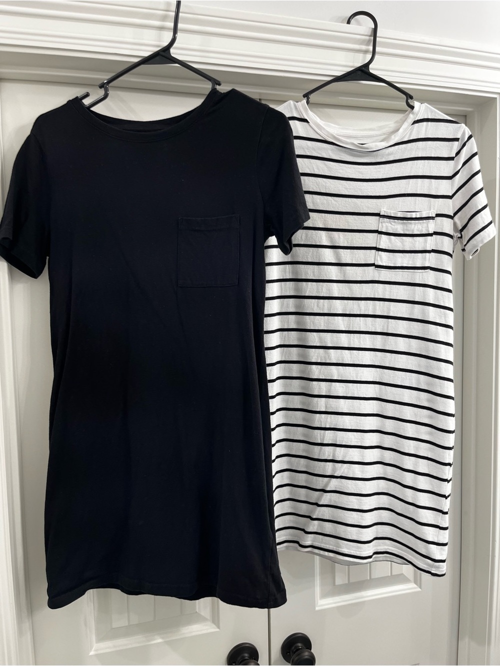 a.n.a Black and White Striped Mini Dress Duo